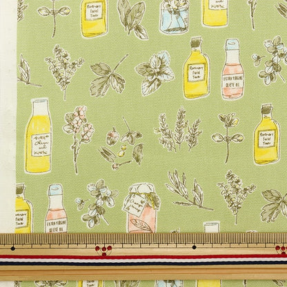 [From quantity 5] Fabric 『Oxford Herb and Bottle Green 38097-2D]