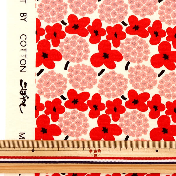 [From quantity 5] Fabric "Ukono cloth Broad mini bouquet red red UP5810-A" COTTON KOBAYASHI