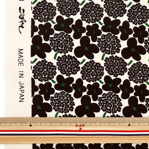 [From quantity 5] Fabric "Ukono Cool Broad Mini Bouquet Black Black Up5810-B" COTTON KOBAYASHI