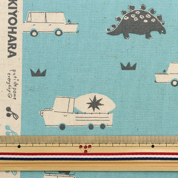 [From quantity 5] Fabric "Cotton hemp canvas Kuruma and Kyoryurite Blue PTMF-126-LBL"