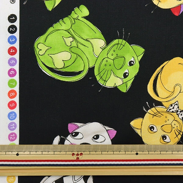 [From quantity 5] Fabric "USA Cotton Loralie Designs Happy Cats 692-427"