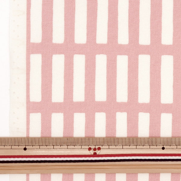 [From quantity 5] Fabric "FrenchOxford Lattice Smokey Pink 38074-1B]