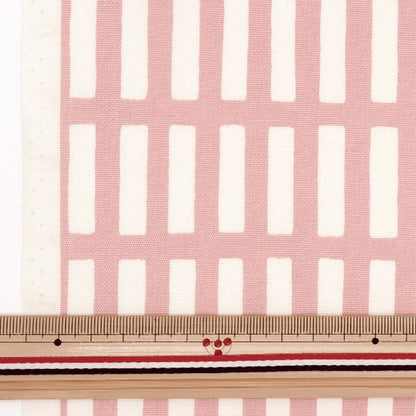 [From quantity 5] Fabric "FrenchOxford Lattice Smokey Pink 38074-1B]