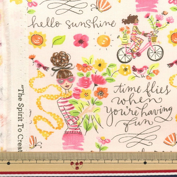 [From quantity 5] Fabric "USA Cotton Seeds The Day AK009-XPINK"