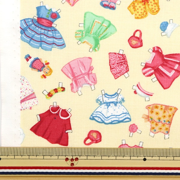 [From quantity 5] Fabric "USA Cotton Tosdo Doll Dres Dress C8837-Yellow"