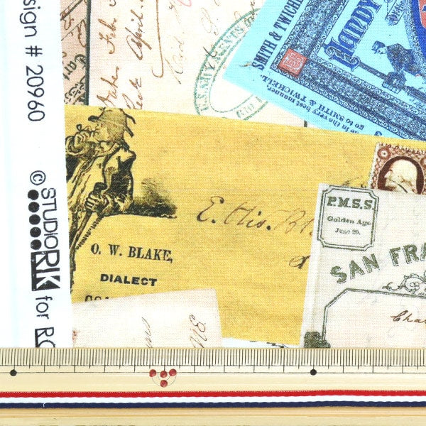 [From quantity 5] Fabric "USA Cotton Library of Rarity (postal pattern) 20960-199"
