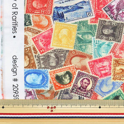 [From quantity 5] Fabric "USA Cotton Library of Rarity (Stamp Picture) 20959-199"