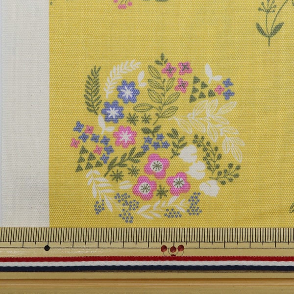[From quantity 5] Fabric "MOMEN-T (moment) Oxford Floral pattern yellow 142-1265-B2]