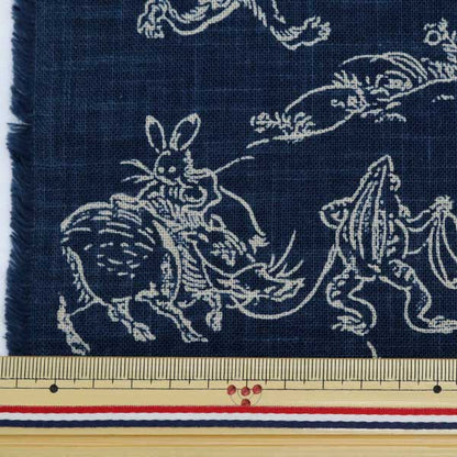 [From quantity 5] Fabric "cottonFabric Ai-colored clouds and birds beasts 戲 Painting Kw-7070-7A