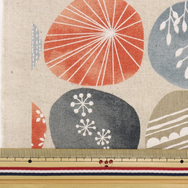 [From quantity 5] Fabric "Cotton hemp canvas circle Kinari bass SK-5400-1A"