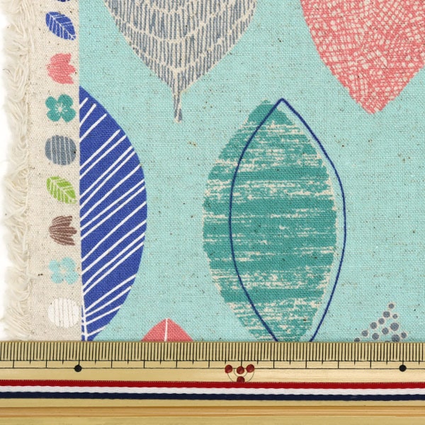 [From quantity 5] Fabric "Cotton hemp canvas leaf green bass SK-5400-2E"