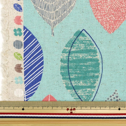 [From quantity 5] Fabric "Cotton hemp canvas leaf green bass SK-5400-2E"