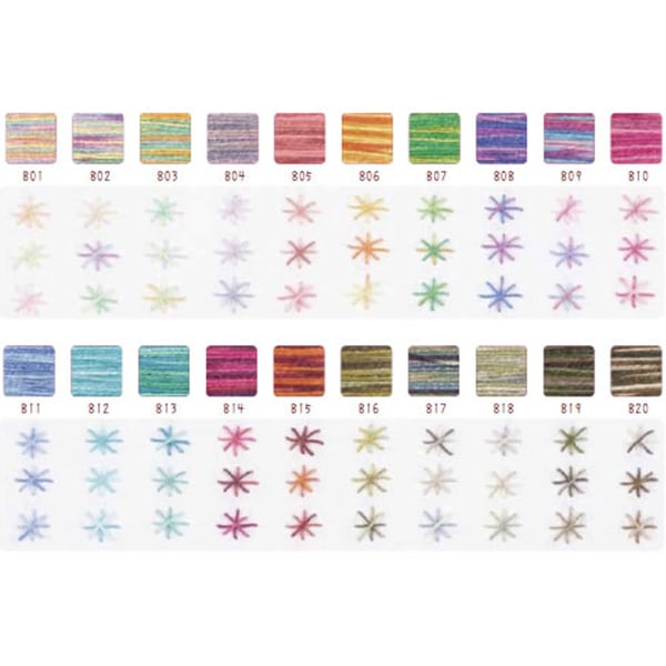 Embroidery thread "MOCO paper box set D (gradation 20 colors) 1299700" FUJIX Fujix