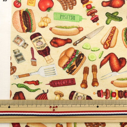[From quantity 5] Fabric "USA cotton barbecue 28516-E"