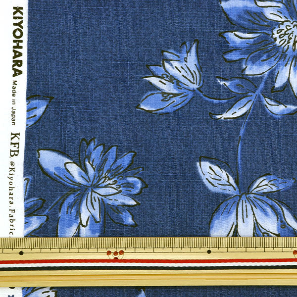 [来自数量5] 织物 “ Emiko Collection板十字靛蓝（Indigo）海军SEC2403-NV”