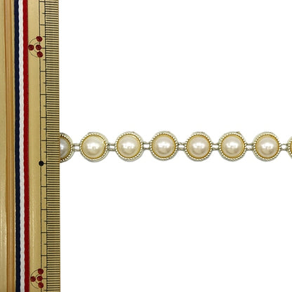 [From quantity 5] HandicraftTrim "imitationTrim Width about 1.4cm Pearl GY-43-16-6]