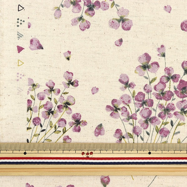 [From quantity 5] Fabric "MOMEN-T moment cotton linenSheeting Sumire beige 148-1255-I1]