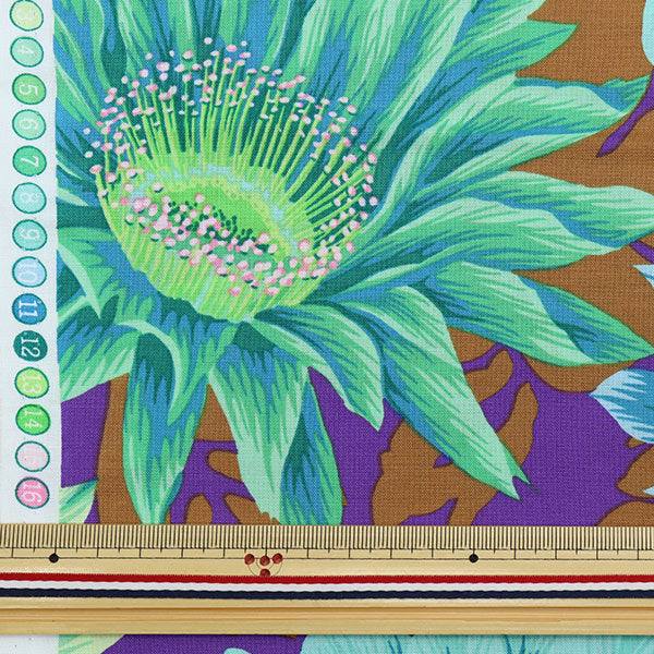 [From quantity 5] Fabric "USA Cotton Kaffe Fassett Cactus Flower PJ096-Emerald"