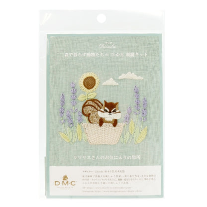 Embroidery kit "CHICCHI Animal living in the Forest for 12 months Chipmarris's favorite place JPT70" DMC DM Sea