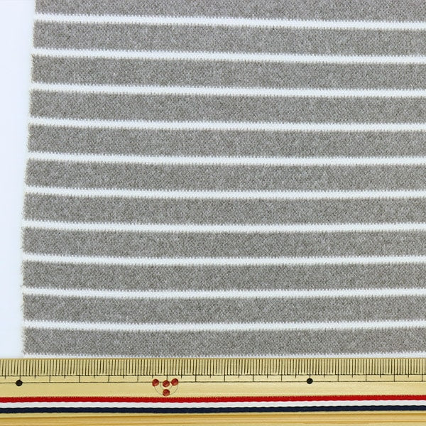 [From quantity 5] Fabric "Bonding Knit Border Gray BN201-02GY"