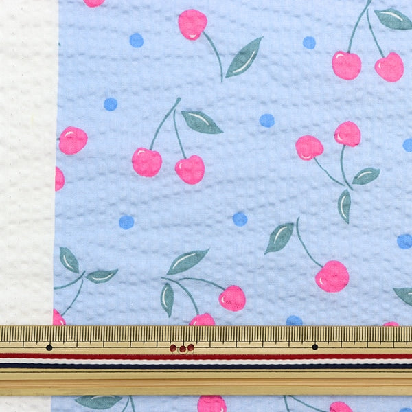 [From quantity 5] Fabric "Ripple Favorite Series Cherry Cherry Dot Blue MOWR-20-BL"