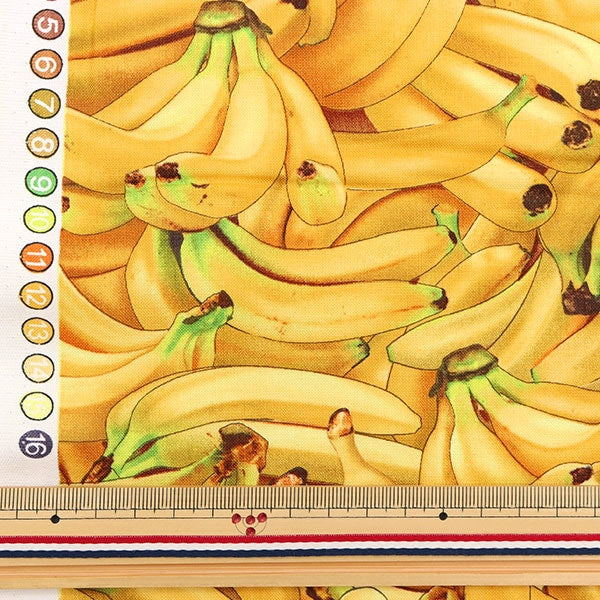 [From quantity 5] Fabric "USA Cotton Food Festival Banana Pattern 461-Yellow"