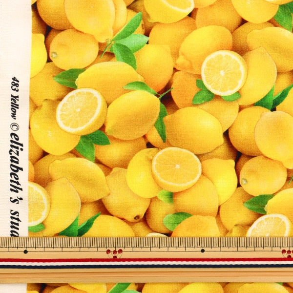 [From quantity 5] Fabric "USA Cotton Food Festival Lemon Pattern 483-Yellow"