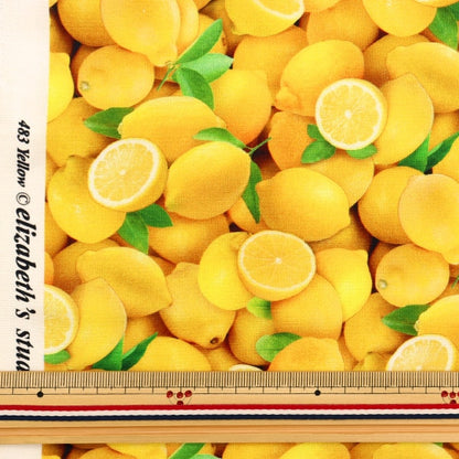 [From quantity 5] Fabric "USA Cotton Food Festival Lemon Pattern 483-Yellow"