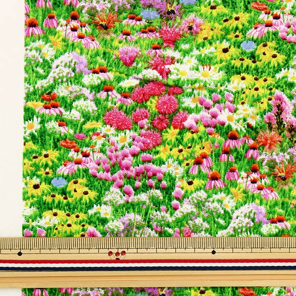 [From quantity 5] Fabric "USA cotton Beads・ And Flowers Flower Pattern 518-MULTI]
