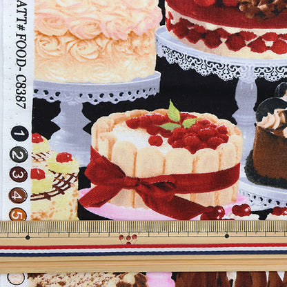 [From quantity 5] Fabric "USA Cotton Lett, Zem Et-Cakes C8387-MULTI"