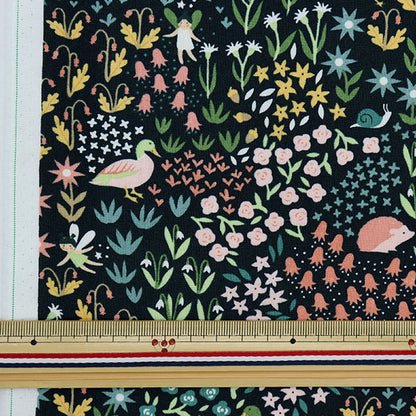 [From quantity 5] Fabric "USA Cotton Critter & Fairies 1563-Charcol"