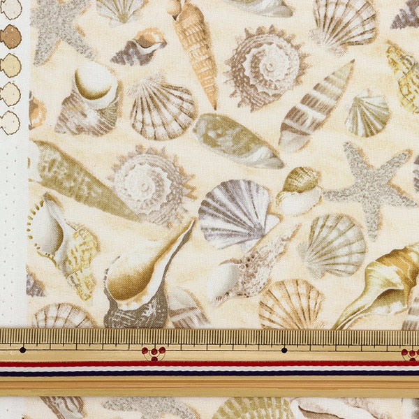 [From quantity 5] Fabric "USA Cotton Shells Shell Pattern C5353-SHELLS"