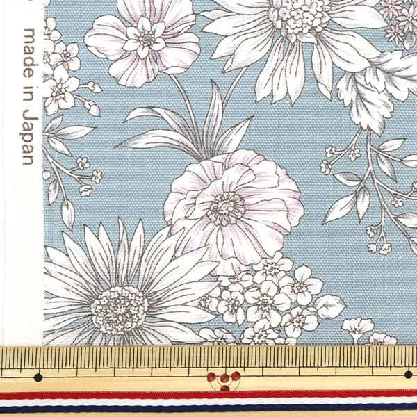 [From quantity 5] Fabric 『Oxford Etching Flower Gray 38098-1C]