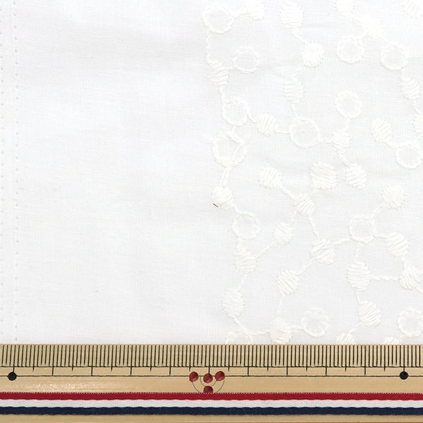 [From quantity 5] Fabric "Cotton lace tree full white LACE22-NU-WH"