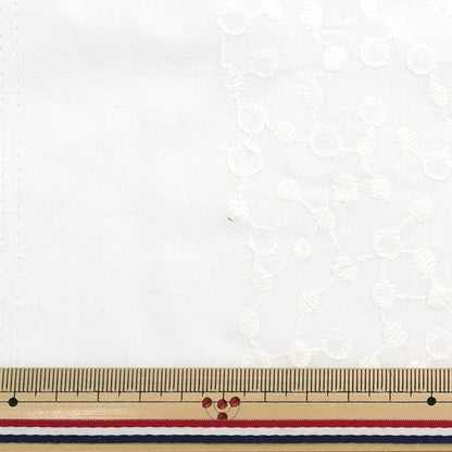 [From quantity 5] Fabric "Cotton lace tree full white LACE22-NU-WH"
