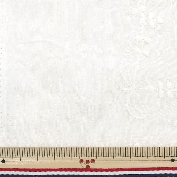 [From quantity 5] Fabric "Cotton Lace Leaf & Leaf White LACE22-LE-WH"