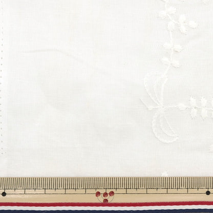 [From quantity 5] Fabric "Cotton Lace Leaf & Leaf White LACE22-LE-WH"
