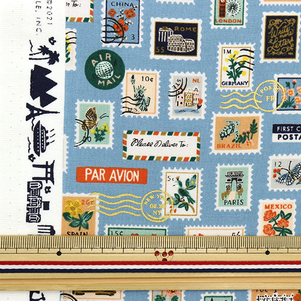 [From quantity 5] Fabric "USA Cotton Bonvoyage RP802-BL3"