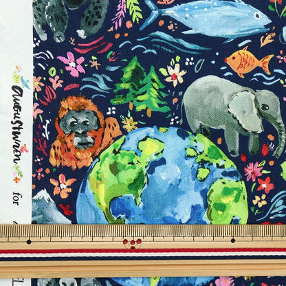 [From quantity 5] Fabric "USA Cotton Save the Planet DJL2113-MULTI"