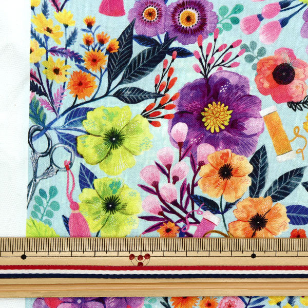 [From quantity 5] Fabric "USA Cotton Dearstella Sewing Floral DMB2030-MULTI"