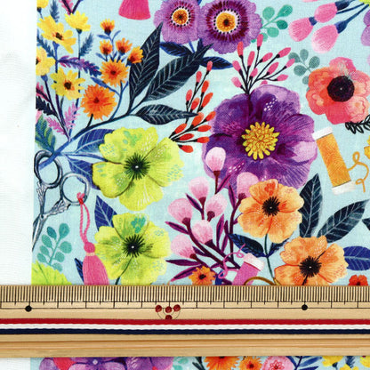 [From quantity 5] Fabric "USA Cotton Dearstella Sewing Floral DMB2030-MULTI"