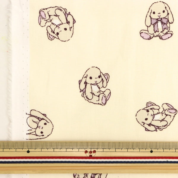 [From quantity 5] Fabric "Broad Milk Rate Usa-chan Ivory MLFB-02A"