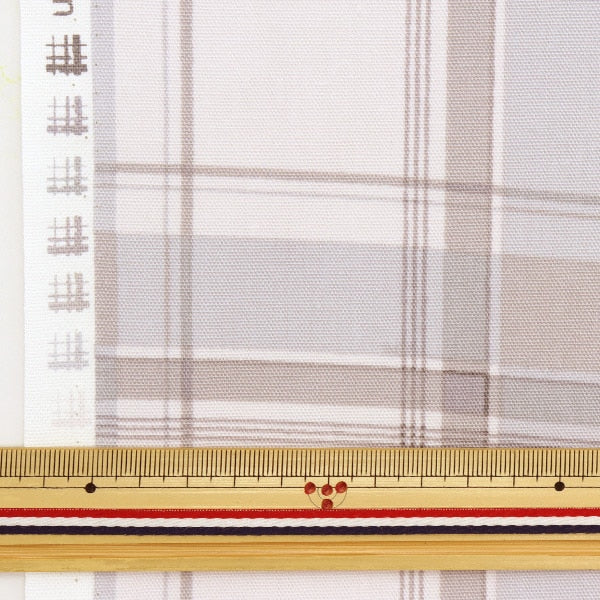[From quantity 5] Fabric 『Oxford Biscuit Plate Check Light Gray Shukoche-A]