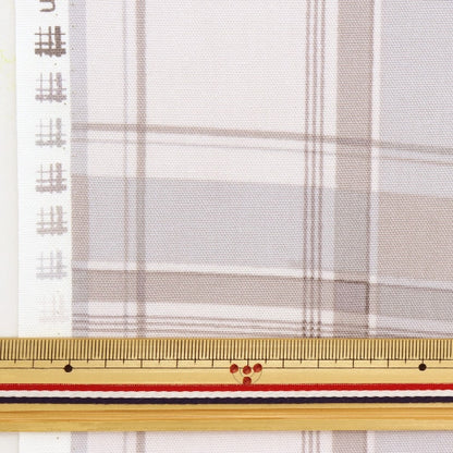 [From quantity 5] Fabric 『Oxford Biscuit Plate Check Light Gray Shukoche-A]