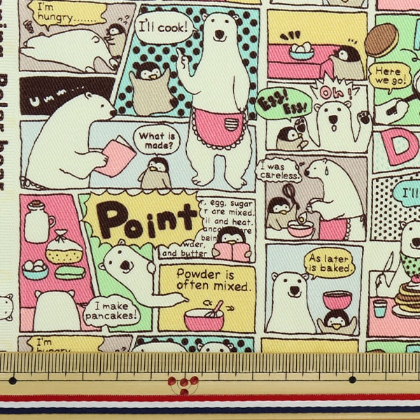 [From quantity 5] Fabric "Twill Shirokuma Comic Pastel KTS6888-B" COTTON KOBAYASHI