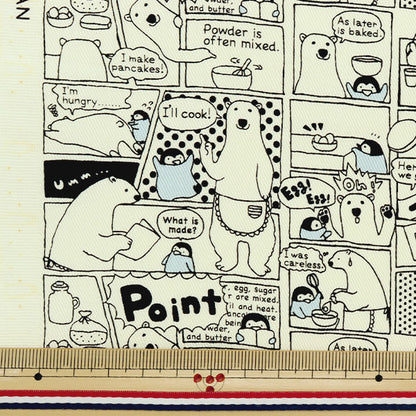[From quantity 5] Fabric "Twill Shirokuma Comic Monochrome KTS6888-C" COTTON KOBAYASHI