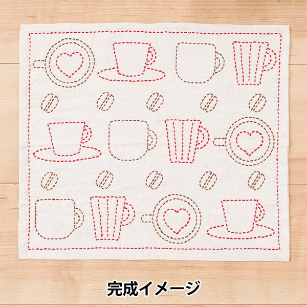 Embroidery kit "SashikoKit Fukin Coffee Cup] Harawool Hara Wool