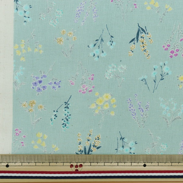 [From quantity 5] Fabric 『Scare Print KI-MAMA Bouquet Mint 850370-2-4]
