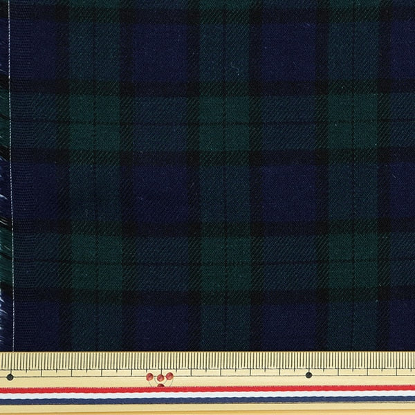 [From quantity 5] Fabric"Basic Check Tartan Check Black Watch YZW005"