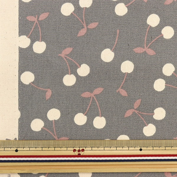 [From quantity 5] Fabric 『Oxford Cherry Gray YKA-96010-1D] KOKKA